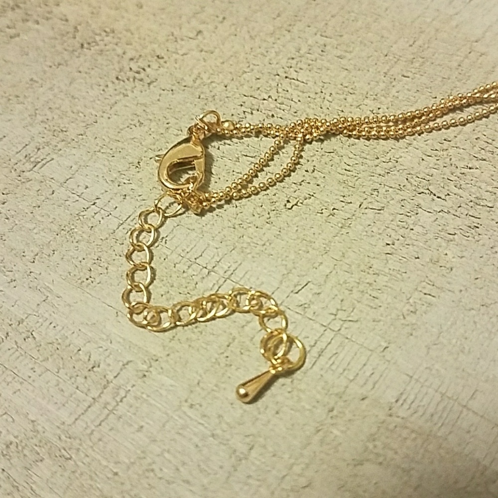 Lava bead two tier GOLDTONE diffuser necklace - Picture 5 of 5